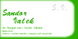 sandor valek business card